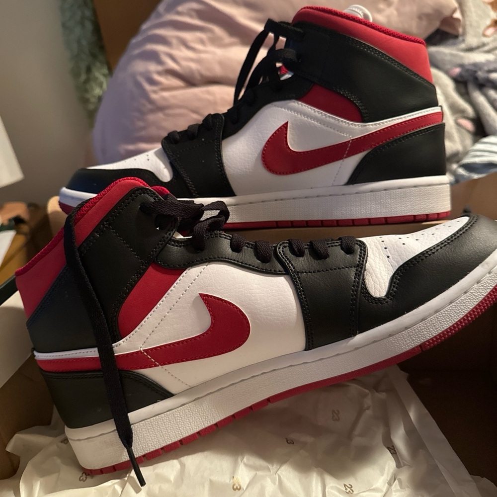 Size 11 - Air Jordan 1 Mid Black Gym Red